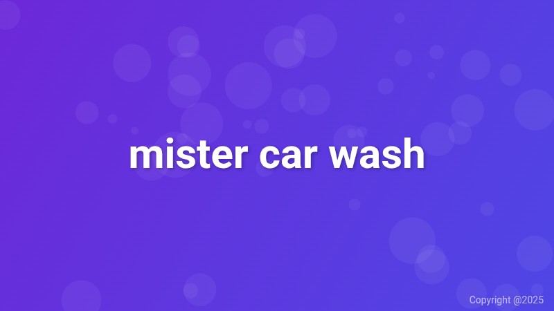 mister car wash